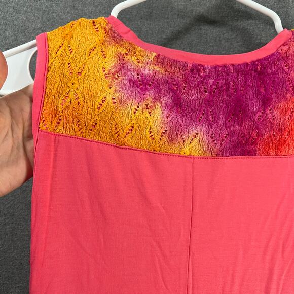 LOGO by Lori Goldstein Dress with Tie-Dye He Sunkissed Coral, X-Small - Picture 14 of 16